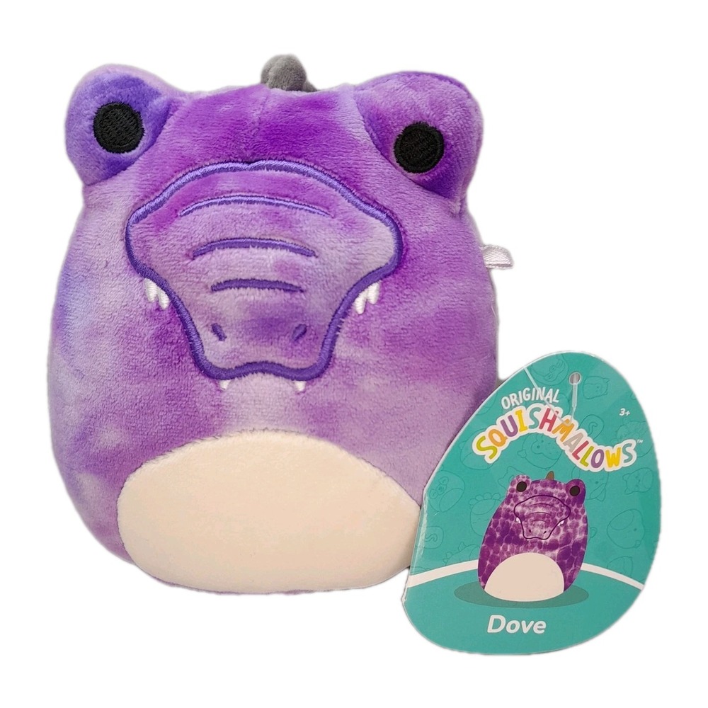 Squishmallows Dove Purple Tie Dye Ombre Crocodile‎ Plush 5in Alligator NWT